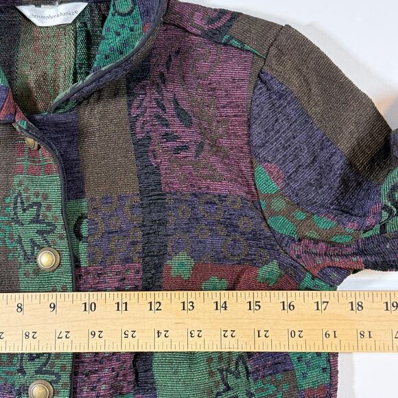 Christopher & Banks Tapestry Jacket Multicolor Bronze Button Women’s Small - Picture 6 of 8